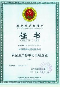 Work Safety Standardization Certificate